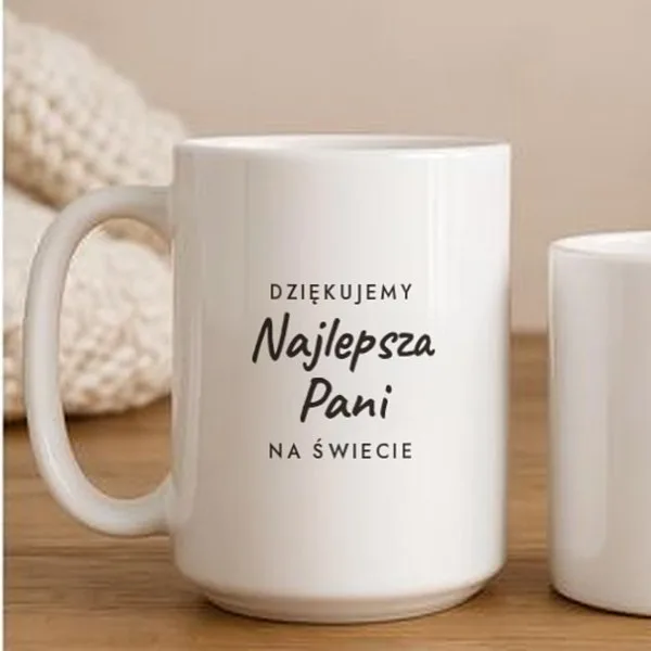 Kubek ceramiczny z napisem „Dziękuję za cierpliwość”